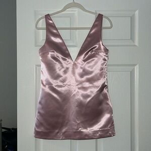 Staud satin pink dress